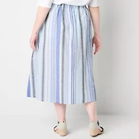 St. John's Bay Womens Plus Midi A-Line Skirt