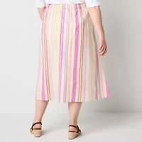 St. John's Bay Womens Plus Midi A-Line Skirt