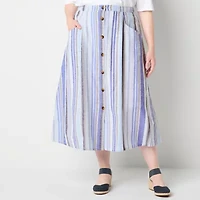 St. John's Bay Womens Plus Midi A-Line Skirt