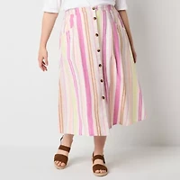 St. John's Bay Womens Plus Midi A-Line Skirt