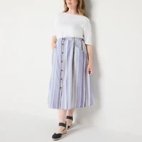 St. John's Bay Womens Plus Midi A-Line Skirt