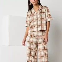 Worthington Womens Short Sleeve Camp Shirt
