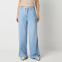 a.n.a Soft Drape Womens High Rise Wide Leg Jean