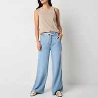 a.n.a Soft Drape Womens High Rise Wide Leg Jean