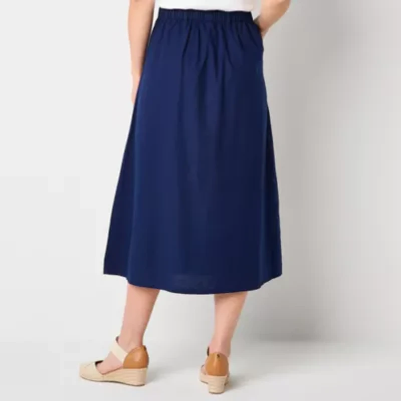St. John's Bay Womens Midi A-Line Skirt