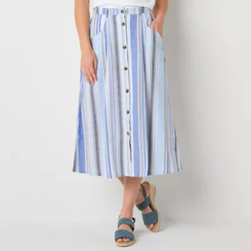 St. John's Bay Womens Midi A-Line Skirt