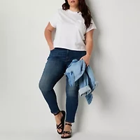 a.n.a Womens Plus Crew Neck Short Sleeve Pocket T-Shirt