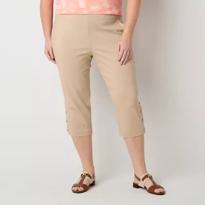 Liz Claiborne Adaptive Lisa Womens Plus Short Straight Mid Rise Pull-On Pant