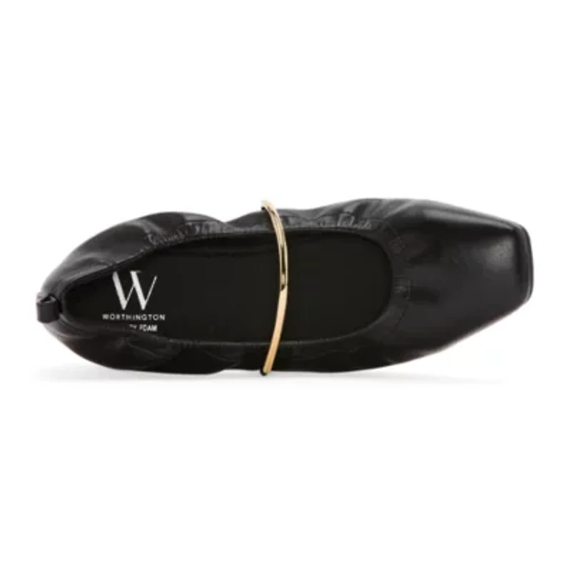 Worthington Talmond Womens Square Closed Toe Ballet Flats