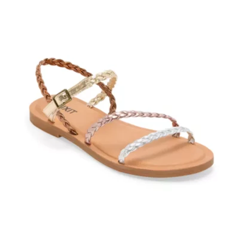 Mixit Womens Multi Strap Adjustable Strap Flat Sandals