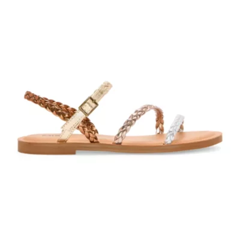 Mixit Womens Multi Strap Adjustable Strap Flat Sandals