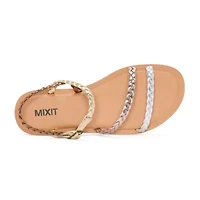 Mixit Womens Multi Strap Adjustable Strap Flat Sandals