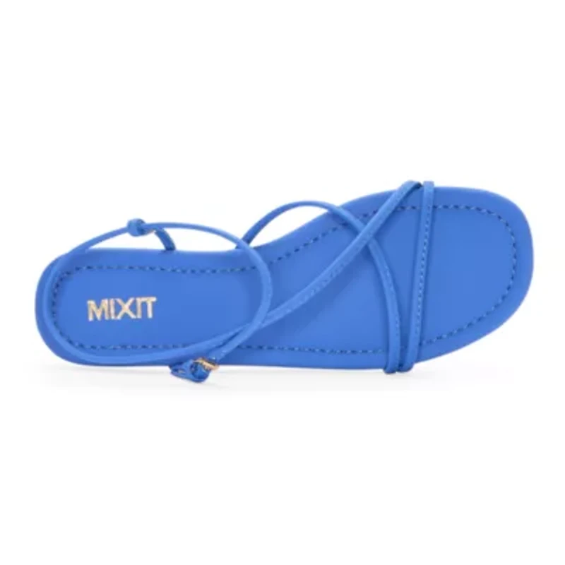 Mixit Womens Skinny Strap Ankle Flat Sandals