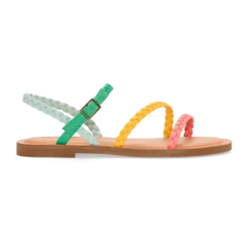 Mixit Womens Multi Strap Adjustable Strap Flat Sandals