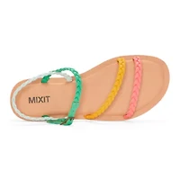 Mixit Womens Multi Strap Adjustable Strap Flat Sandals