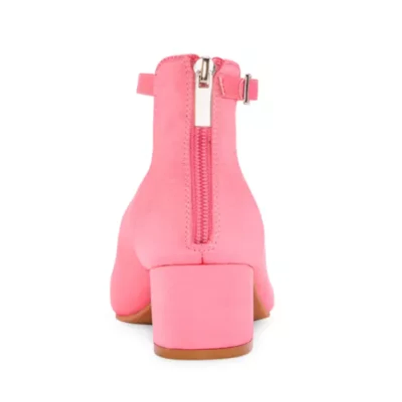 Christie & Jill Layla Little Big Kid Girls Round Closed Toe Block Heel Pumps