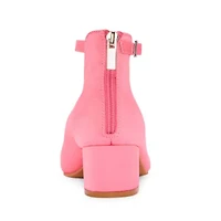 Christie & Jill Layla Little Big Kid Girls Round Closed Toe Block Heel Pumps