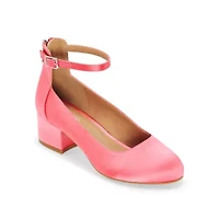 Christie & Jill Layla Little Big Kid Girls Round Closed Toe Block Heel Pumps