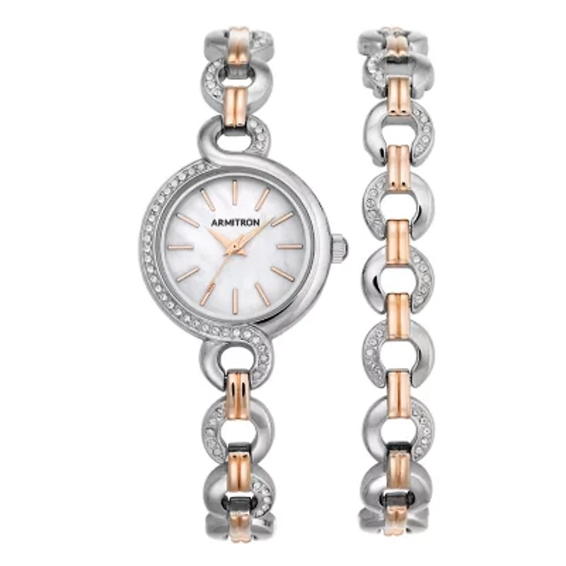 Armitron Now Womens Two Tone 2-pc. Watch Boxed Set-75/5485mptrst