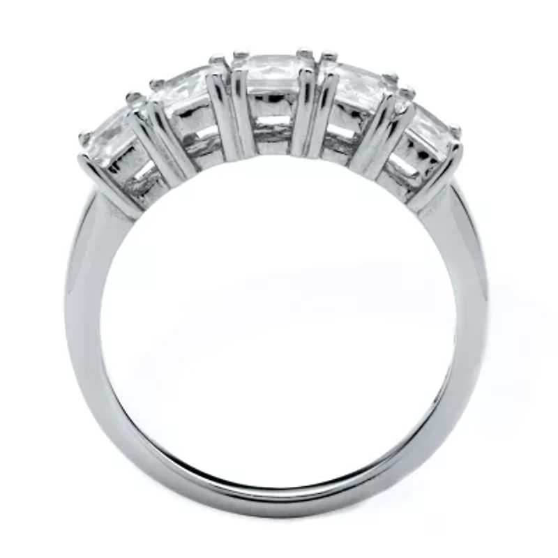 DiamonArt® 2MM 1 7/8 CT. T.W. White Cubic Zirconia Platinum Over Silver Square Band