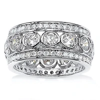 DiamonArt® 24MM 4 3/4 CT. T.W. White Cubic Zirconia Platinum Over Silver Round Band