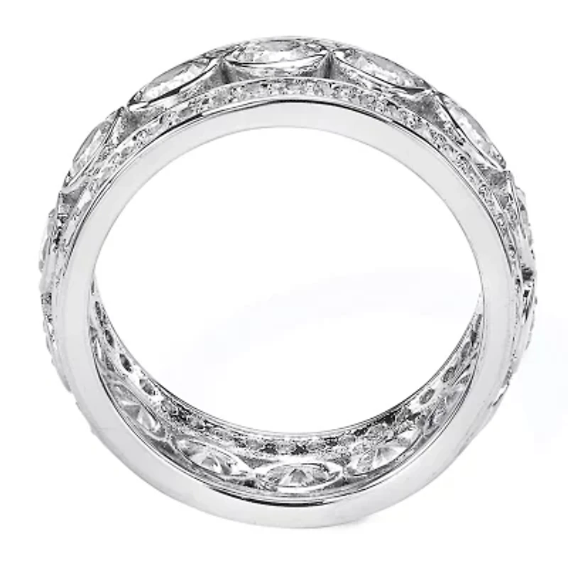 DiamonArt® 24MM 4 3/4 CT. T.W. White Cubic Zirconia Platinum Over Silver Round Band
