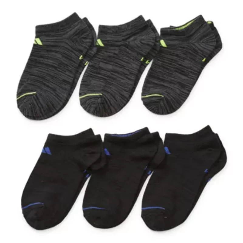 adidas Little & Big Kid Boys Multi-Pack 6 Pair No Show Socks