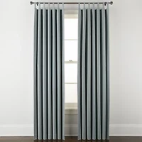 Linden Street Naturals 3-Ways To Hang Rod Pocket Back Tab 100% Blackout Single Curtain Panel