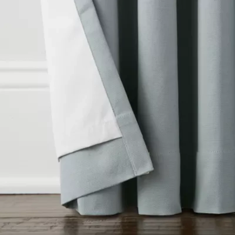 Linden Street Naturals 3-Ways To Hang Rod Pocket Back Tab 100% Blackout Single Curtain Panel