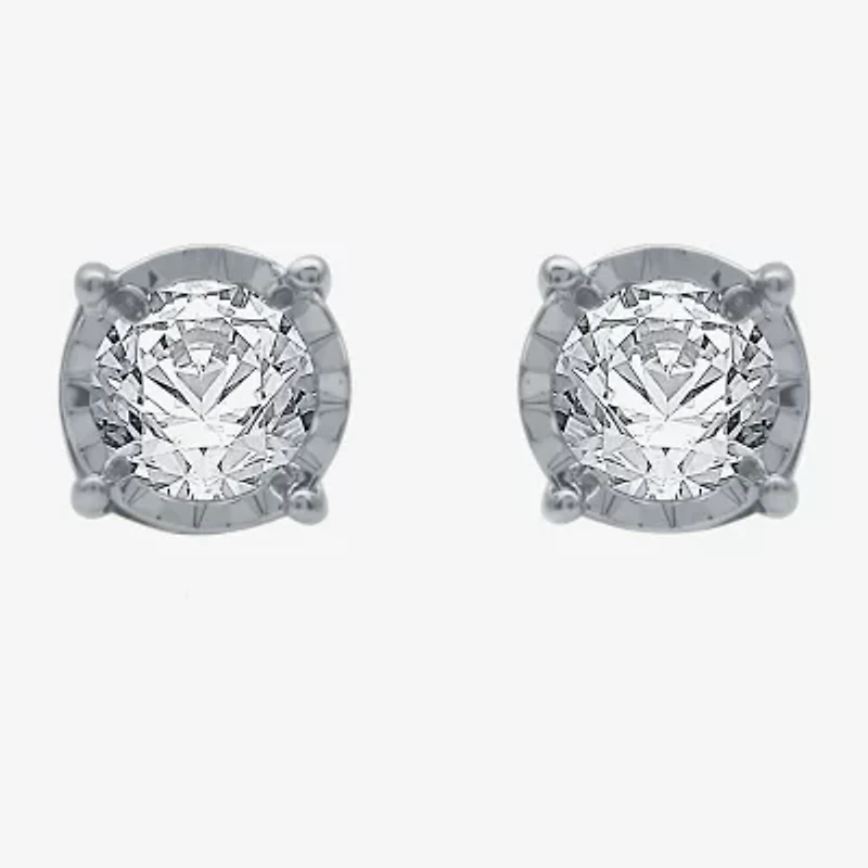 1/3 CT. T.W. Natural White Diamond 10K Gold 4.8mm Stud Earrings