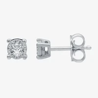 (G / SI1-SI2) Ever Star 1/10 CT. T.W. Lab Grown White Diamond Sterling Silver or 14K Gold over 4.9mm Stud Earrings