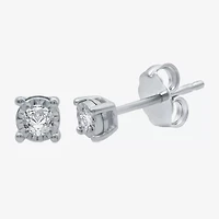 (G / SI1-SI2) Ever Star 1/10 CT. T.W. Lab Grown White Diamond Sterling Silver or 14K Gold over 4.9mm Stud Earrings