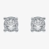 (G / SI1-SI2) Ever Star 1/10 CT. T.W. Lab Grown White Diamond Sterling Silver or 14K Gold over 4.9mm Stud Earrings