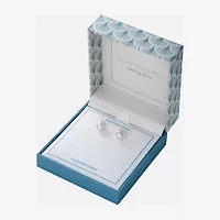 Silver Treasures Cultured Freshwater Pearl White Sterling Silver 9.6mm Stud Earrings