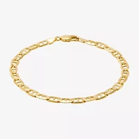 Unisex Adult 14K Gold 8 1/2 Inch Solid Link Chain Bracelet