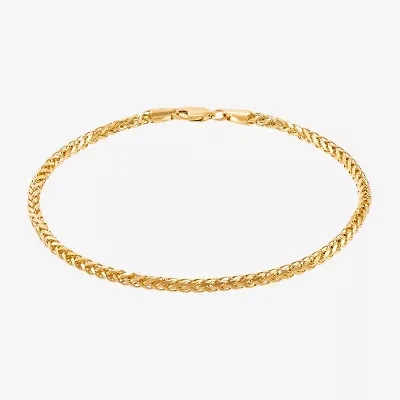 Made in Italy Womens 14K Gold 8 1/2 Inch Solid Wheat Chain Bracelet