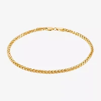 Made in Italy Womens 14K Gold 8 1/2 Inch Solid Wheat Chain Bracelet