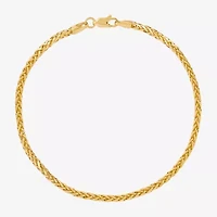 Made in Italy Womens 14K Gold 8 1/2 Inch Solid Wheat Chain Bracelet