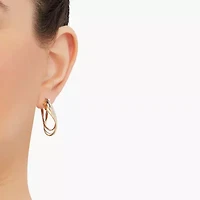 Made in Italy Womens 14K Tri-Color Gold 32mm Round Hoop Earrings