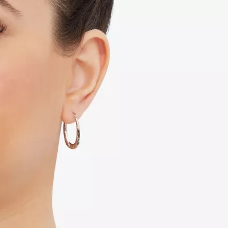 Womens 14K Gold 15.8mm Round Hoop Earrings