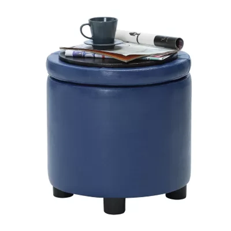 Designs4Comfort Round Storage Ottoman