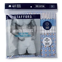 Stafford Woven Mens 4 Pack Boxers 302600
