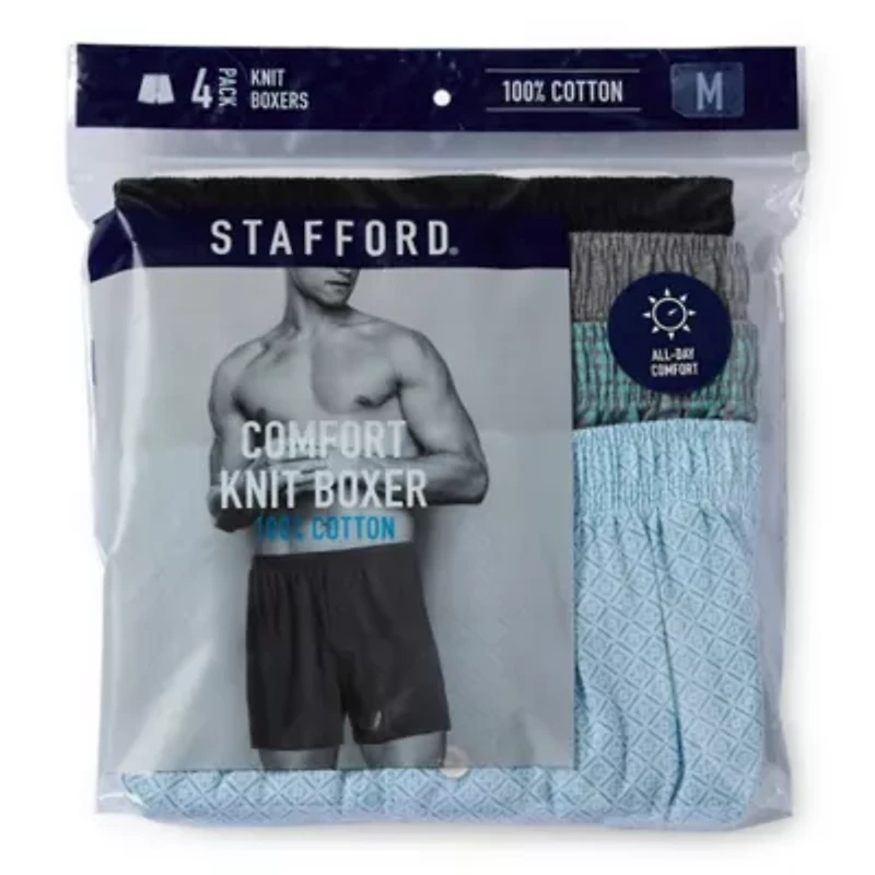 Stafford Knit Mens 4 Pack Boxers 305939