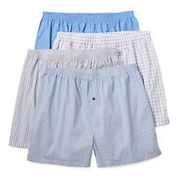Stafford Woven Mens Big and Tall 4 Pack Boxers 302600