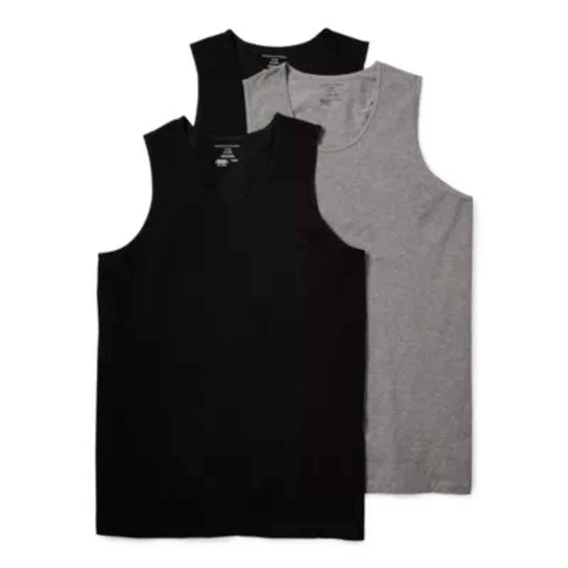 Shaquille O'Neal XLG Heiq Mens Round Neck Sleeveless 3 Pack Big Tank