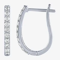 (H-I / I1) Womens 1/2 CT. T.W. Lab Grown White Diamond 10K Gold 18mm Hoop Earrings