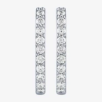 (H-I / I1) Womens 1/2 CT. T.W. Lab Grown White Diamond 10K Gold 18mm Hoop Earrings