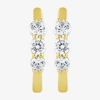 (H-I / I1) Womens 1/2 CT. T.W. Lab Grown White Diamond 10K Gold 15.2mm Hoop Earrings