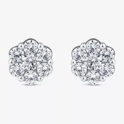 Diamond Blossom (I / I1) 1 1/4 CT. T.W. Lab Grown White Diamond 10K White Gold 8.7mm Stud Earrings