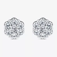 Diamond Blossom (I / I1) 1 1/4 CT. T.W. Lab Grown White Diamond 10K White Gold 8.7mm Stud Earrings